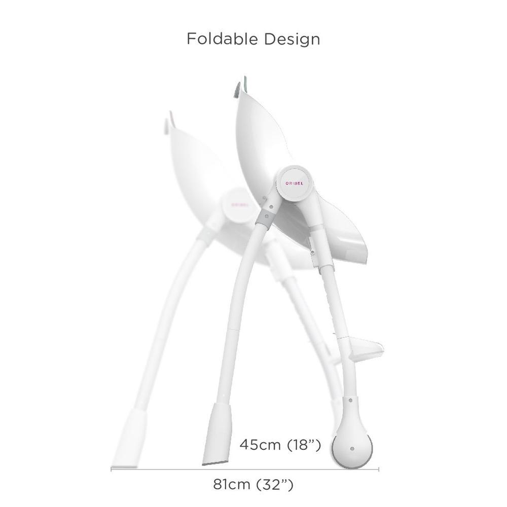 Oribel Cocoon Baby High Chair in slate color, showcasing its ergonomic design and adjustable features for infants and toddlers.