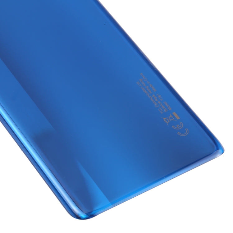 Original blue battery back cover for TCL 20 5G models T781, T781K, and T781H, showcasing its sleek design and perfect fit.