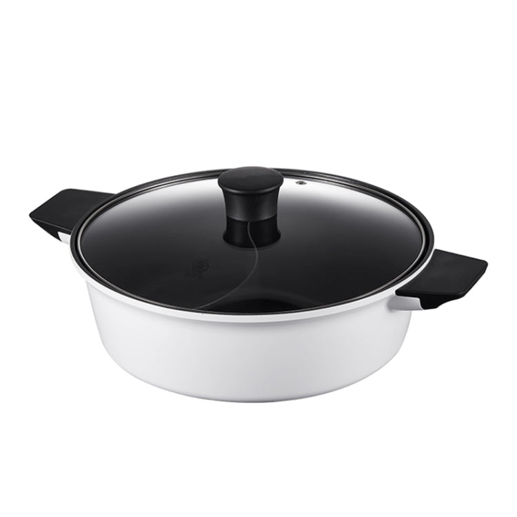 Original Xiaomi Zhiwu Soup Pot, 4L non-stick stockpot with a tempered glass lid, showcasing its sleek design and durable aluminum construction.