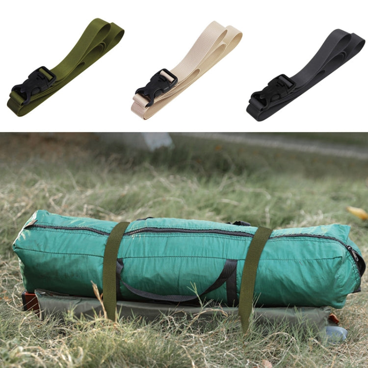 Outdoor luggage packing ties made of durable nylon webbing with a double safety buckle, ideal for camping and picnics.