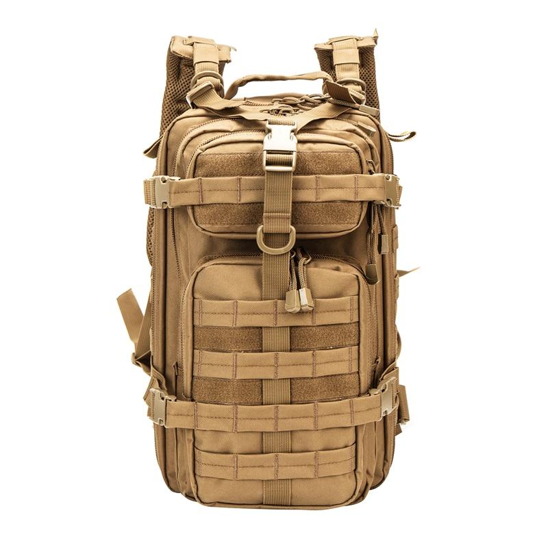 Outdoor Military Rucksack made of 1000D nylon, showcasing its waterproof design and tactical features, ideal for camping and hiking.