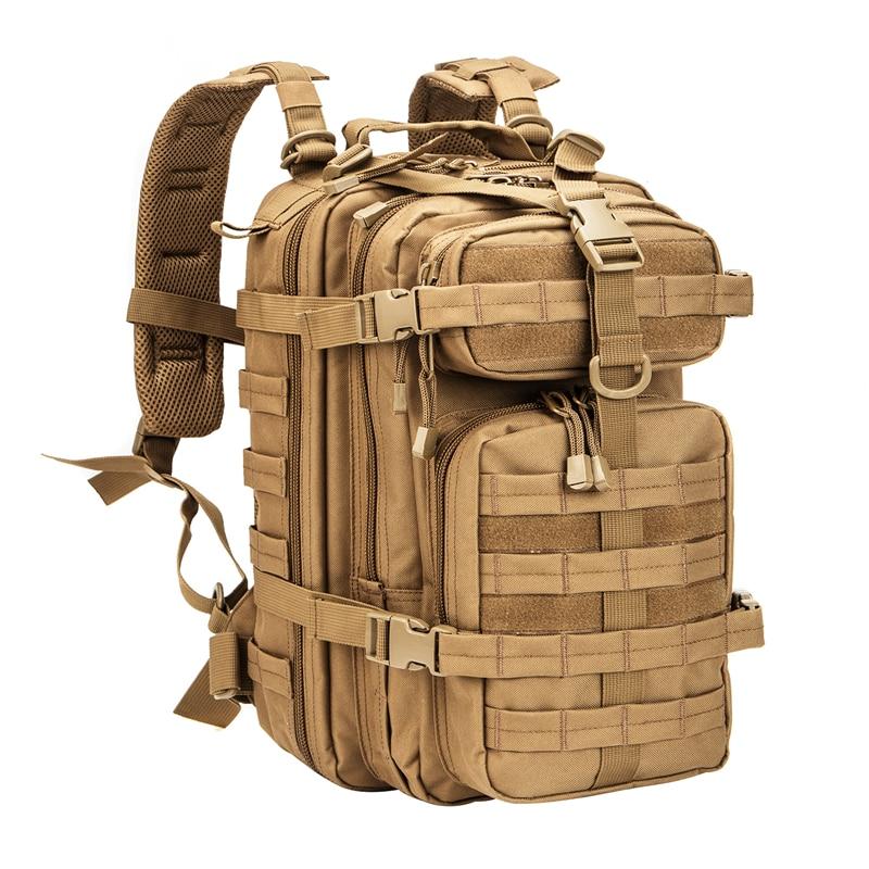 Outdoor Military Rucksack made of 1000D nylon, showcasing its waterproof design and tactical features, ideal for camping and hiking.