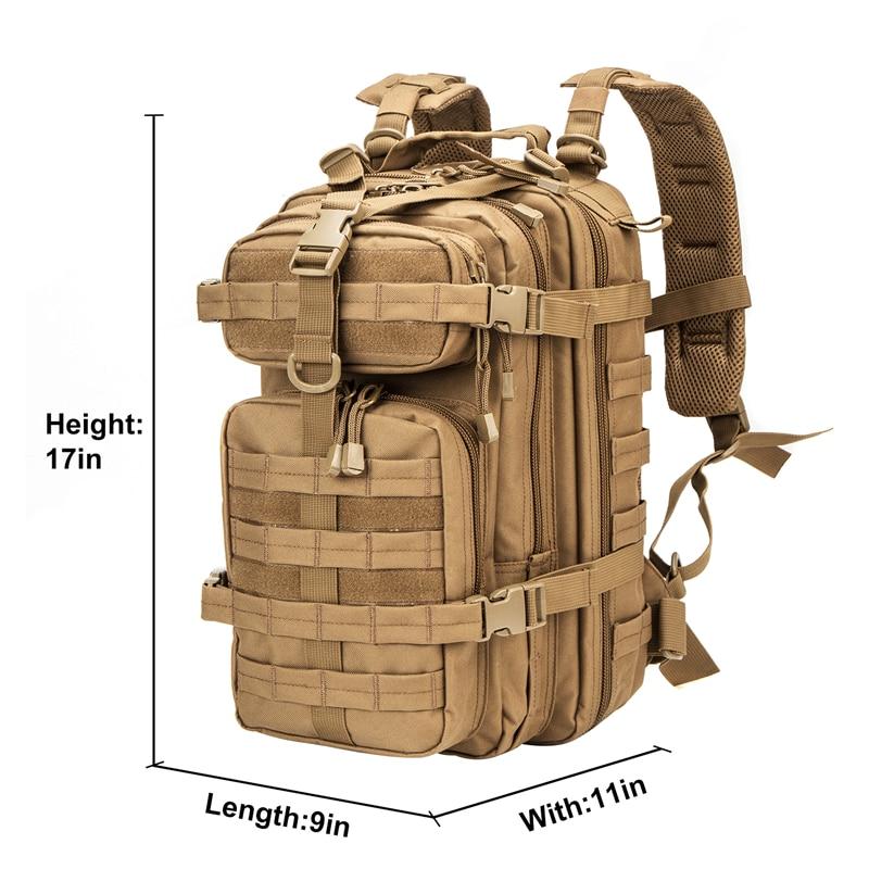 Outdoor Military Rucksack made of 1000D nylon, showcasing its waterproof design and tactical features, ideal for camping and hiking.