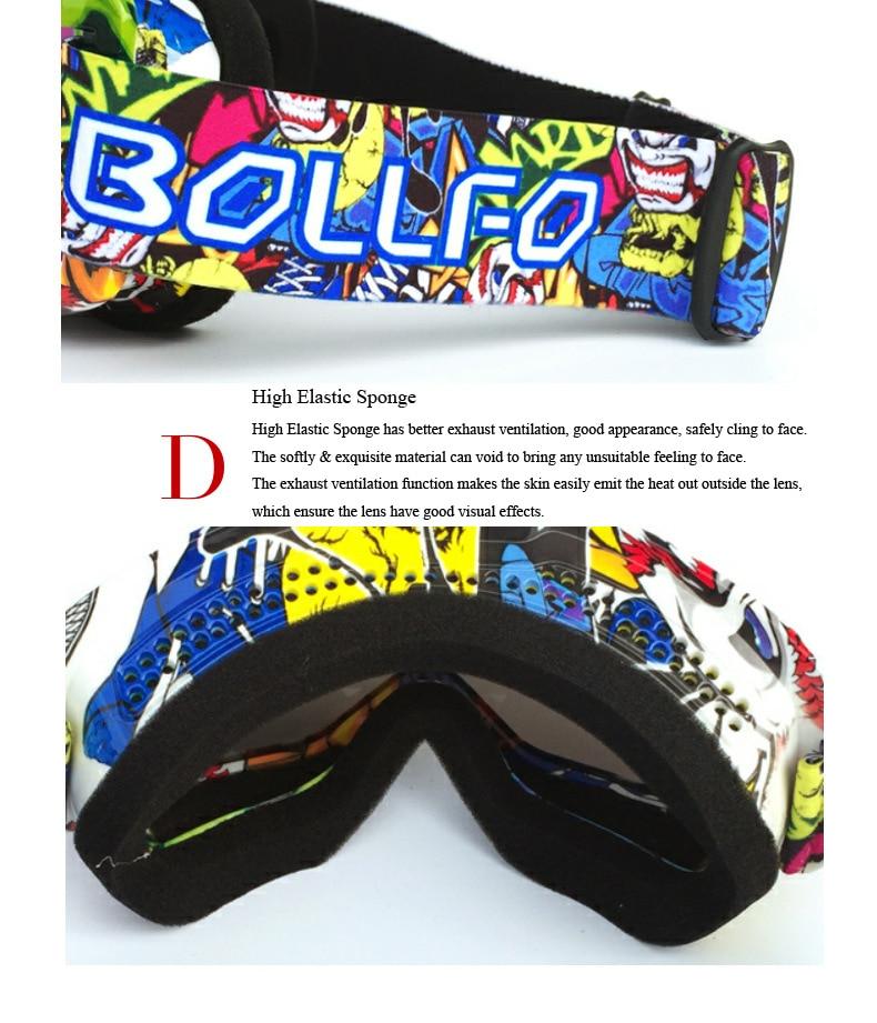 Outdoor Motorcycle Goggles with UV400 protection, designed for cycling, skiing, and off-road sports, featuring a multi-colored frame and anti-glare lenses.