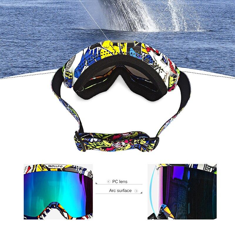 Outdoor Motorcycle Goggles with UV400 protection, designed for cycling, skiing, and off-road sports, featuring a multi-colored frame and anti-glare lenses.