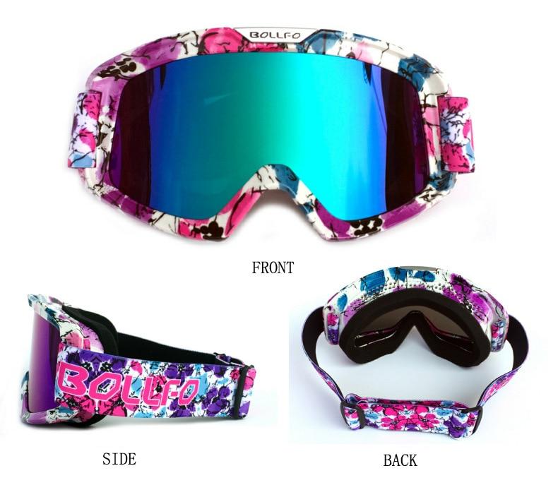 Outdoor Motorcycle Goggles with UV400 protection, designed for cycling, skiing, and off-road sports, featuring a multi-colored frame and anti-glare lenses.