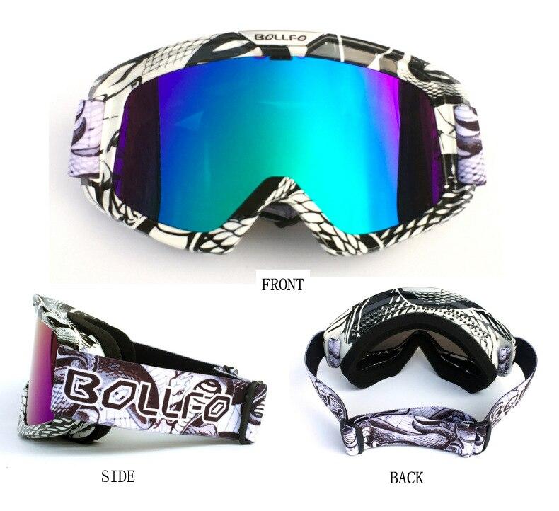 Outdoor Motorcycle Goggles with UV400 protection, designed for cycling, skiing, and off-road sports, featuring a multi-colored frame and anti-glare lenses.