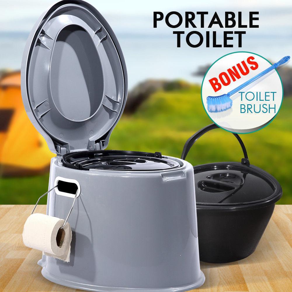 Outdoor Portable Toilet with a 6L capacity, designed for camping and travel, featuring a lightweight design and a stable base.