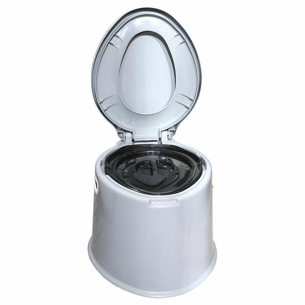 Outdoor Portable Toilet with a 6L capacity, designed for camping and travel, featuring a lightweight design and a stable base.