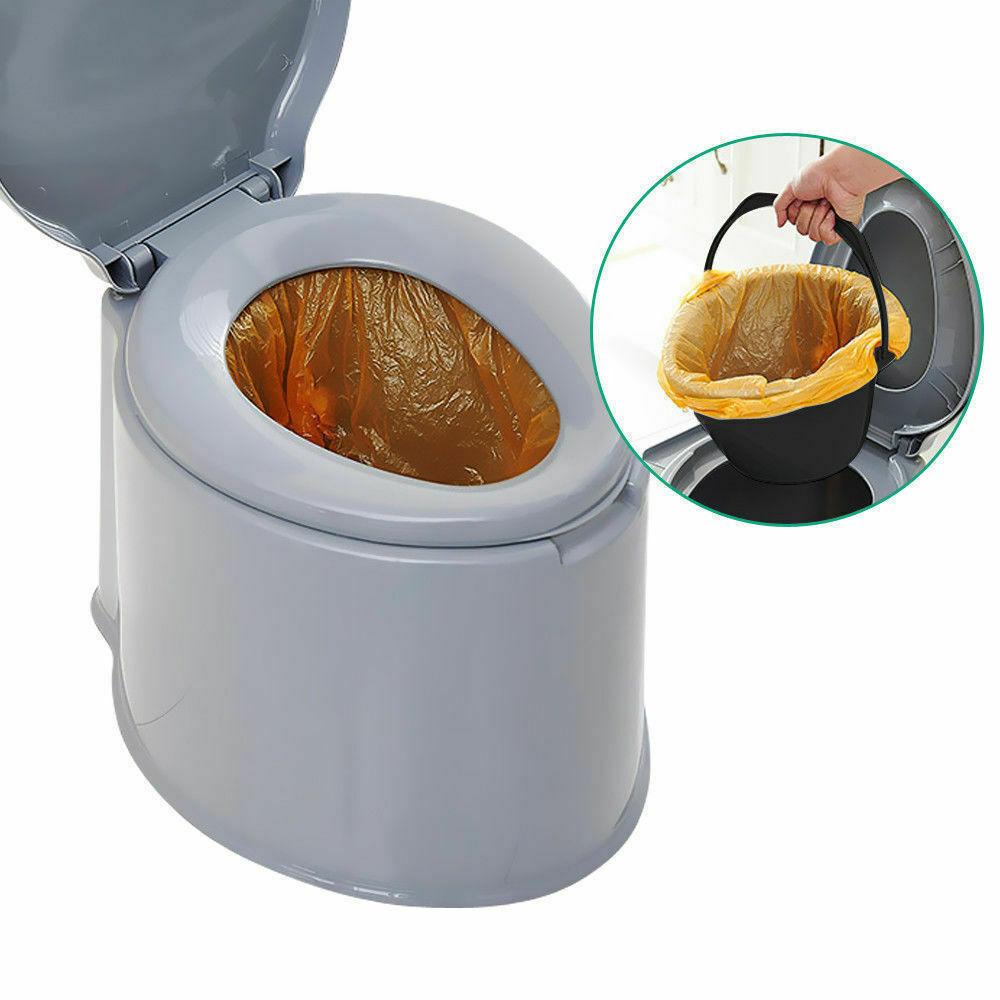 Outdoor Portable Toilet with a 6L capacity, designed for camping and travel, featuring a lightweight design and a stable base.