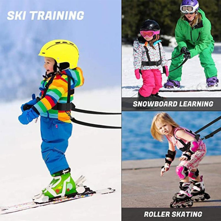 Outdoor Ski Training Chest Carrier designed for child safety with adjustable straps and tow rope, made from durable nylon webbing.