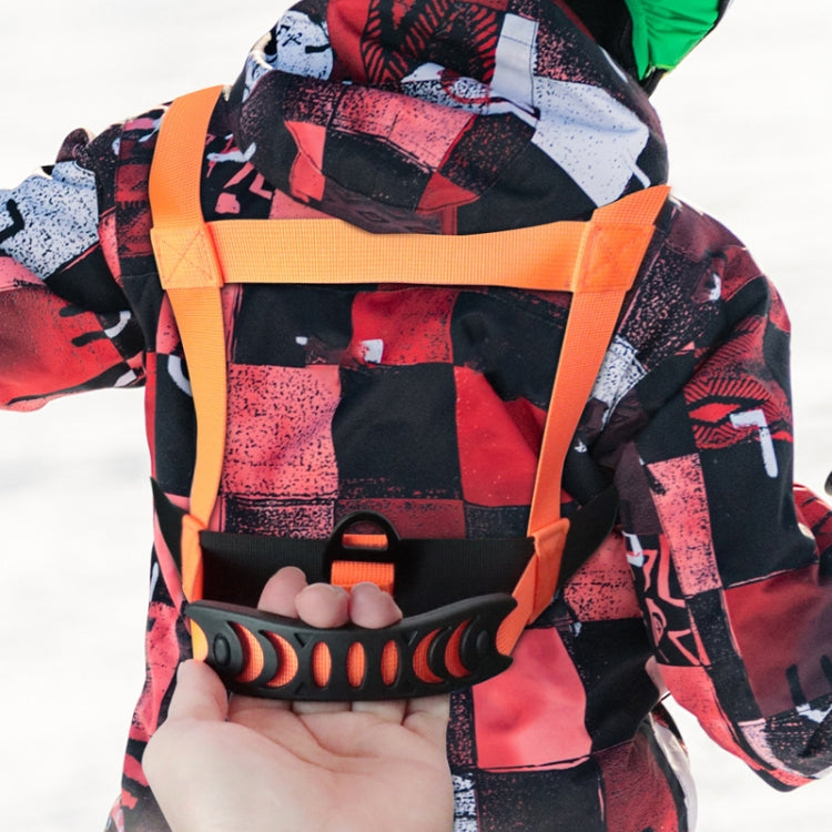 Outdoor Ski Training Chest Carrier designed for child safety with adjustable straps and tow rope, made from durable nylon webbing.