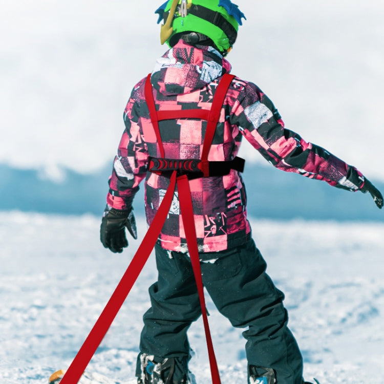 Outdoor Ski Training Chest Carrier designed for child safety with adjustable straps and tow rope, made from durable nylon webbing.