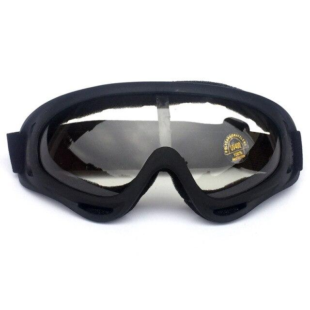 A pair of stylish UV400 cycling glasses with a multi-color frame, designed for outdoor sports and protection against UV rays.