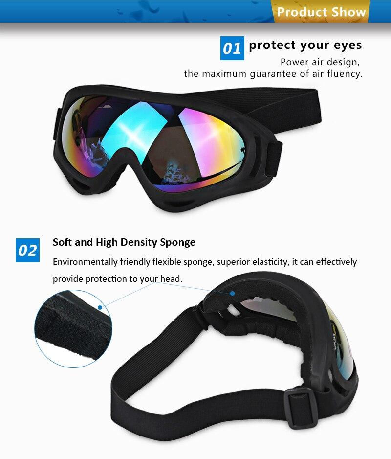 A pair of stylish UV400 cycling glasses with a multi-color frame, designed for outdoor sports and protection against UV rays.