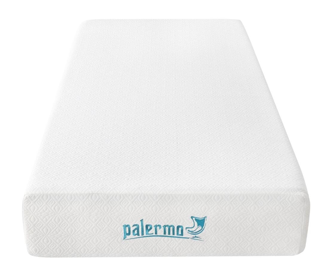 Palermo Single 25cm Gel Memory Foam Mattress showcasing dual-layer design with gel-infused memory foam and high-density support foam.