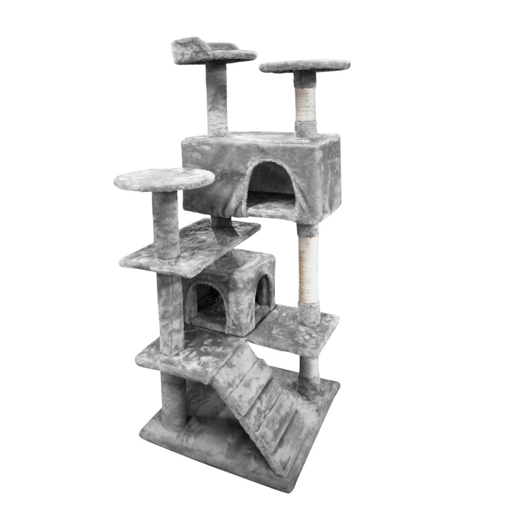 PaWz 1.3M Cat Scratching Post Tree featuring multiple levels, sisal-wrapped posts, and plush velvet covering for comfort.