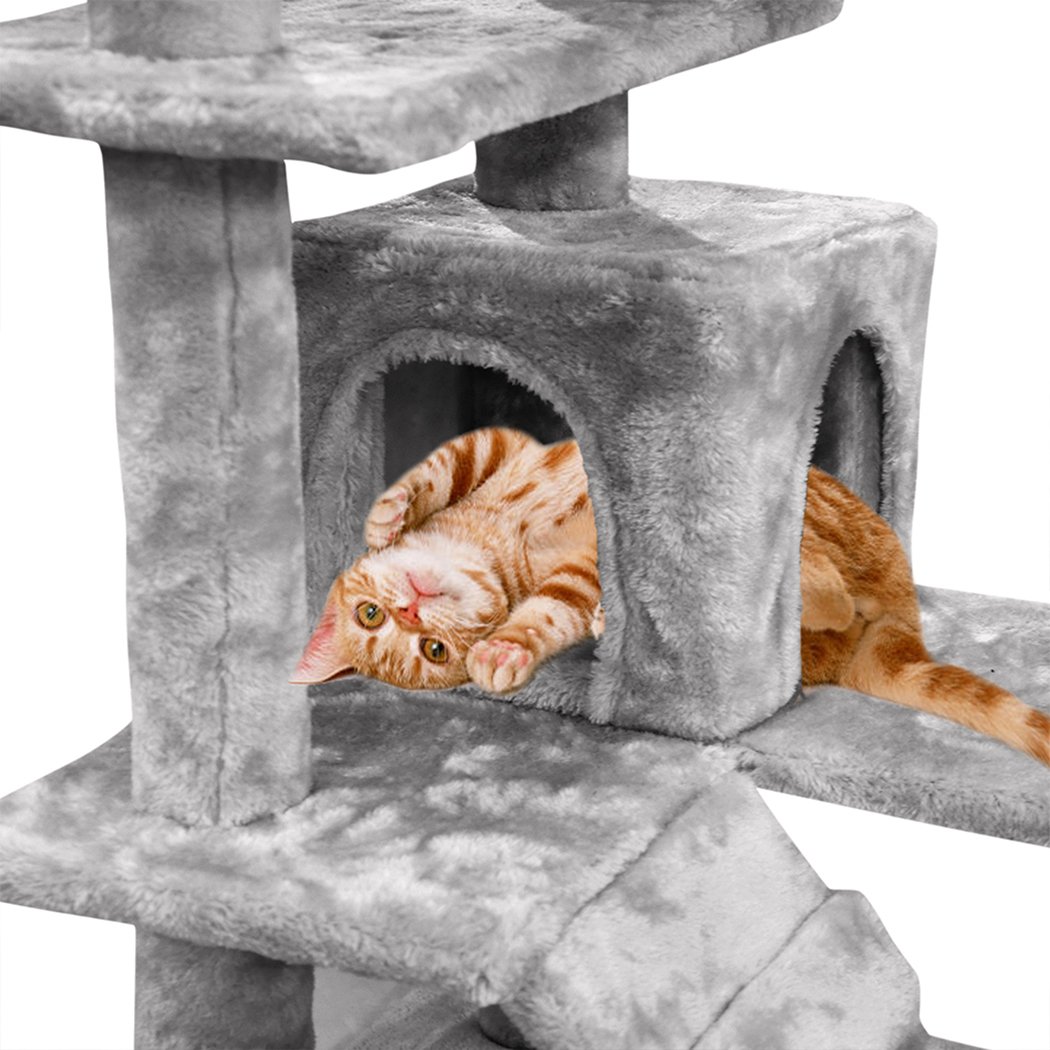 PaWz 1.3M Cat Scratching Post Tree featuring multiple levels, sisal-wrapped posts, and plush velvet covering for comfort.