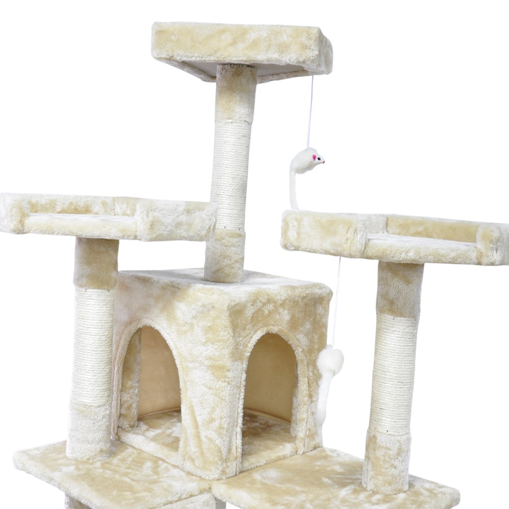 PaWz 1.8M Cat Scratching Post Tree featuring sisal poles and sturdy construction, ideal for indoor use.