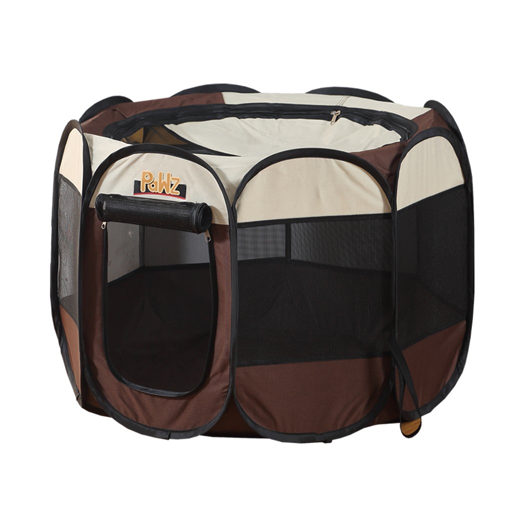 PaWz Dog Playpen featuring a foldable design, spacious 8-panel layout, and durable water-resistant material, ideal for pets indoors and outdoors.