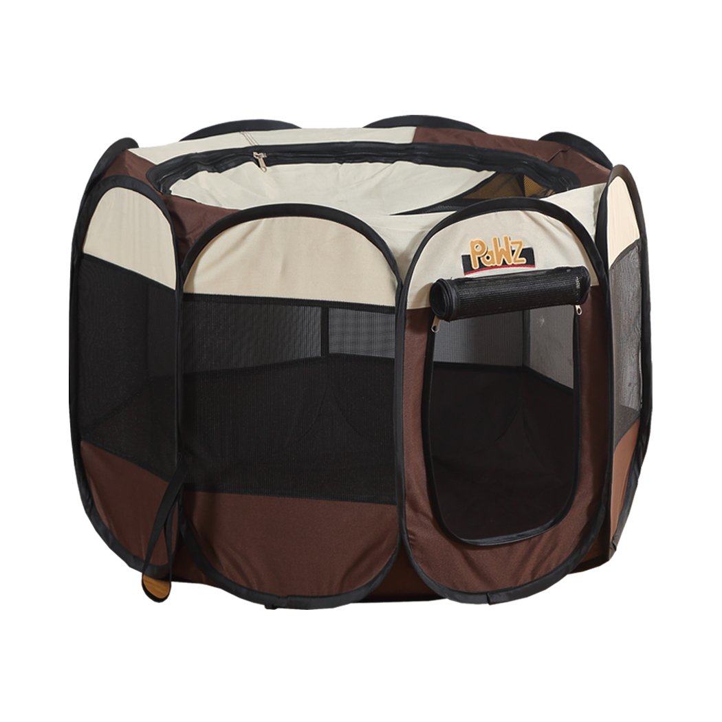 PaWz Dog Playpen featuring a foldable design, spacious 8-panel layout, and durable water-resistant material, ideal for pets indoors and outdoors.