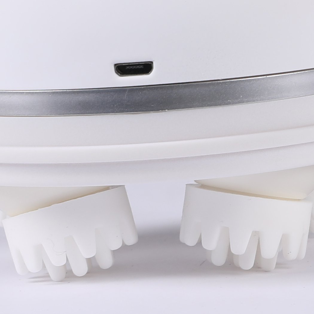 PaWz Massagers Pet Grooming Combs Massager in white color, featuring four silicone massage heads and a sleek design for pet relaxation.