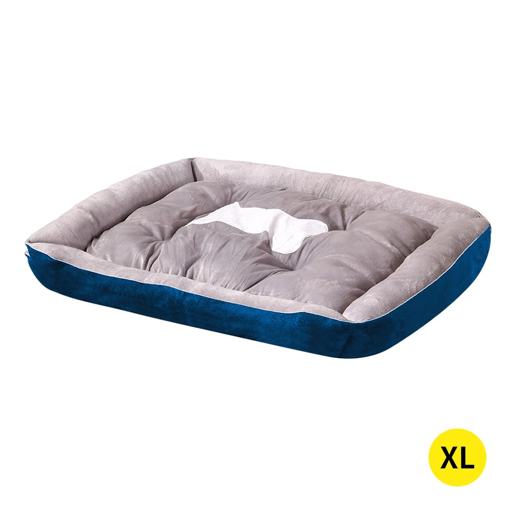 PaWz Pet Bed in navy color, featuring soft PP Cotton filling and waterproof non-slip bottom, perfect for dogs and cats.