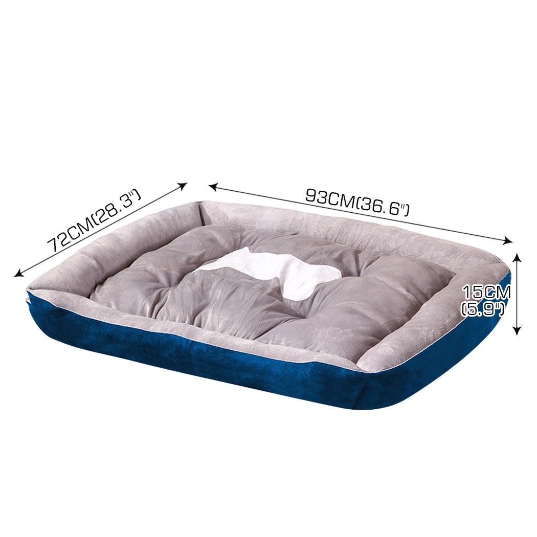 PaWz Pet Bed in navy color, featuring soft PP Cotton filling and waterproof non-slip bottom, perfect for dogs and cats.