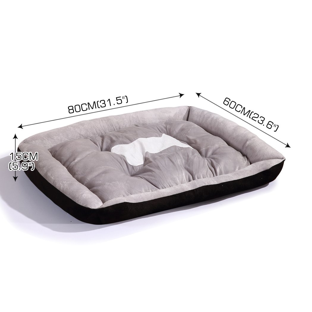 PaWz Pet Bed in black, featuring soft PP Cotton filling and waterproof non-slip base, perfect for dogs and cats.