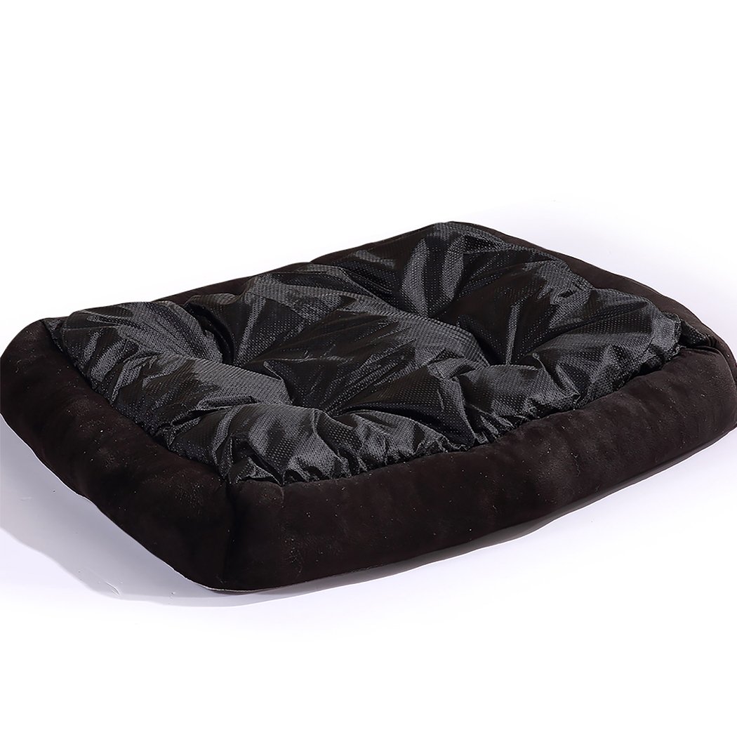 PaWz Pet Bed in black, featuring soft PP Cotton filling and waterproof non-slip base, perfect for dogs and cats.