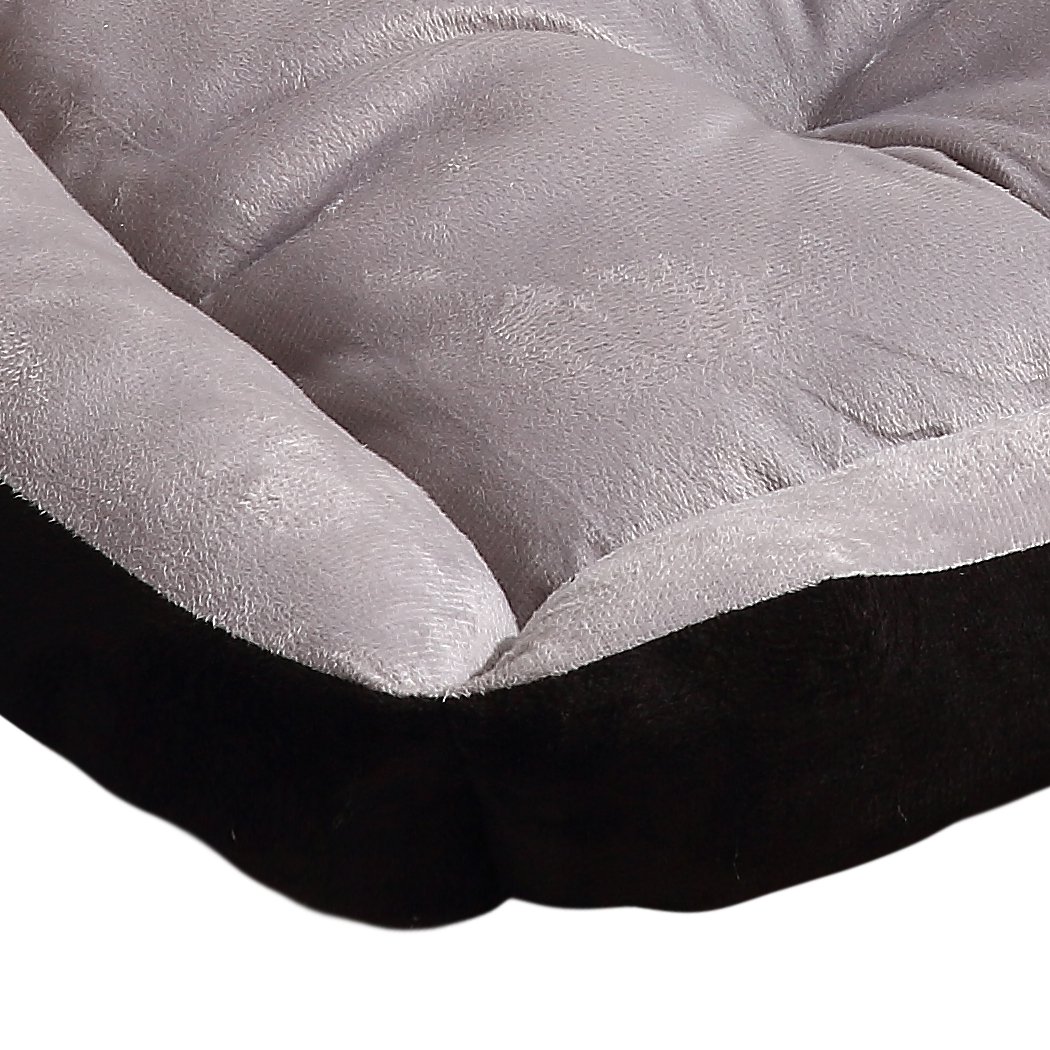 PaWz Pet Bed in black, featuring soft PP Cotton filling and waterproof non-slip base, perfect for dogs and cats.