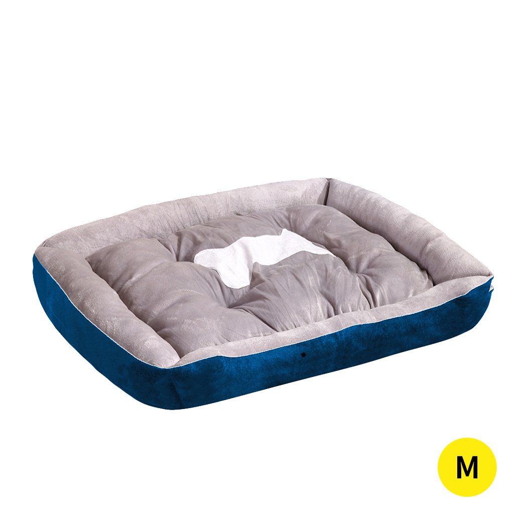 PaWz Pet Bed in navy color, soft and cozy mattress for dogs and cats, featuring a stylish design and non-slip bottom.