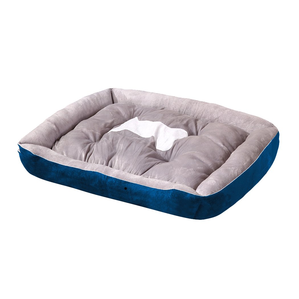 PaWz Pet Bed in navy color, soft and cozy mattress for dogs and cats, featuring a stylish design and non-slip bottom.