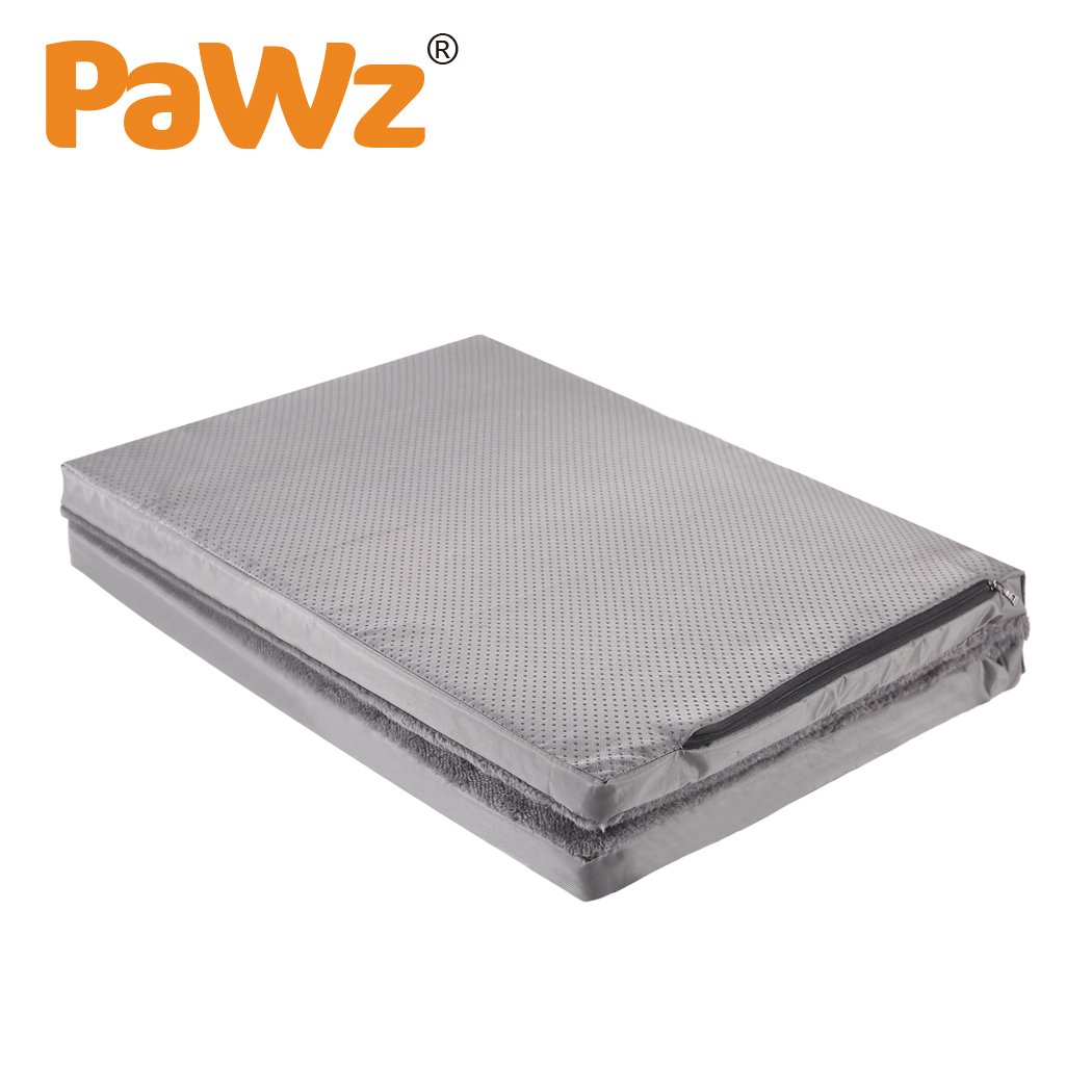 PaWz Foldable Dog Bed in black, featuring a soft plush surface and portable design, ideal for travel and home use.