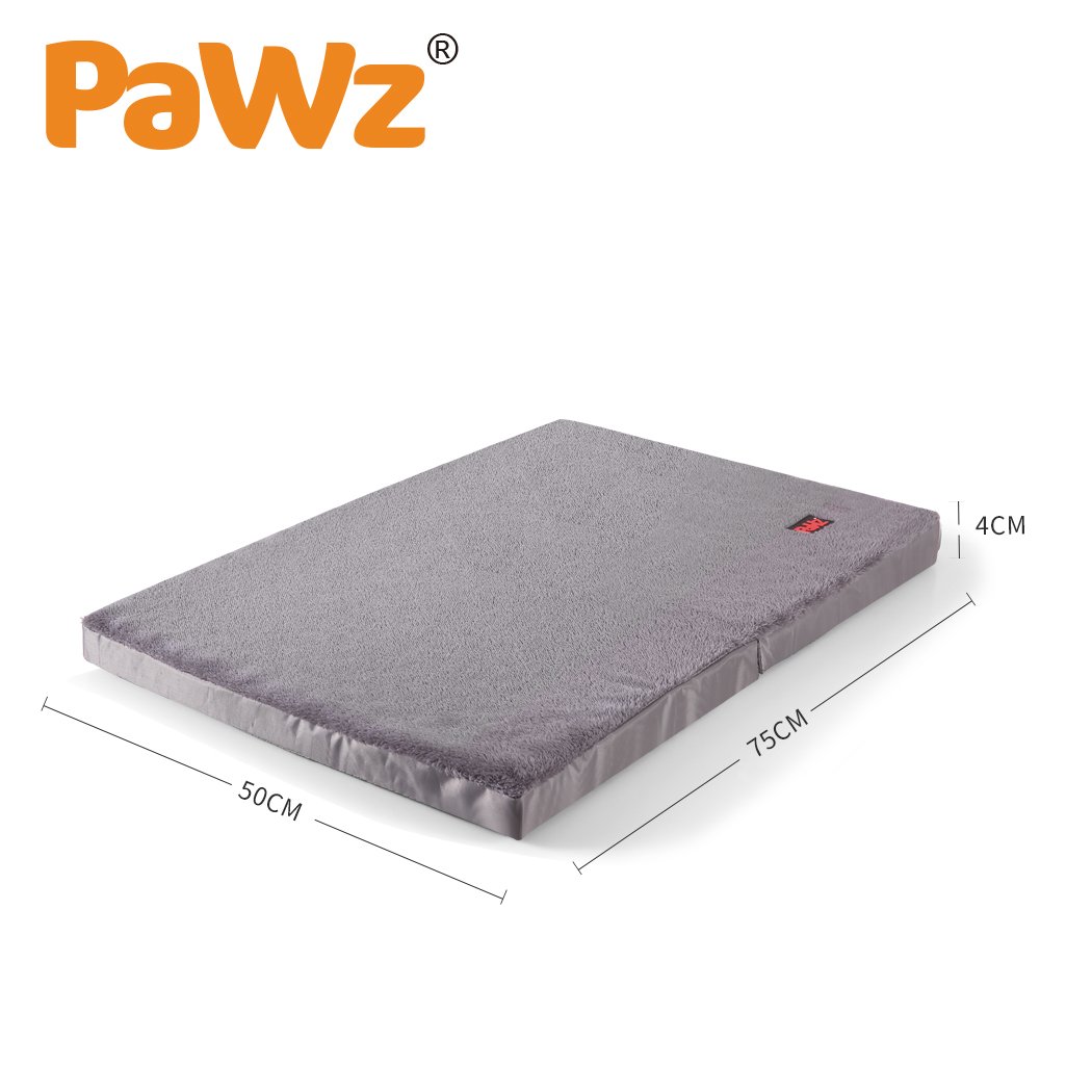 PaWz Foldable Dog Bed in black, featuring a soft plush surface and portable design, ideal for travel and home use.