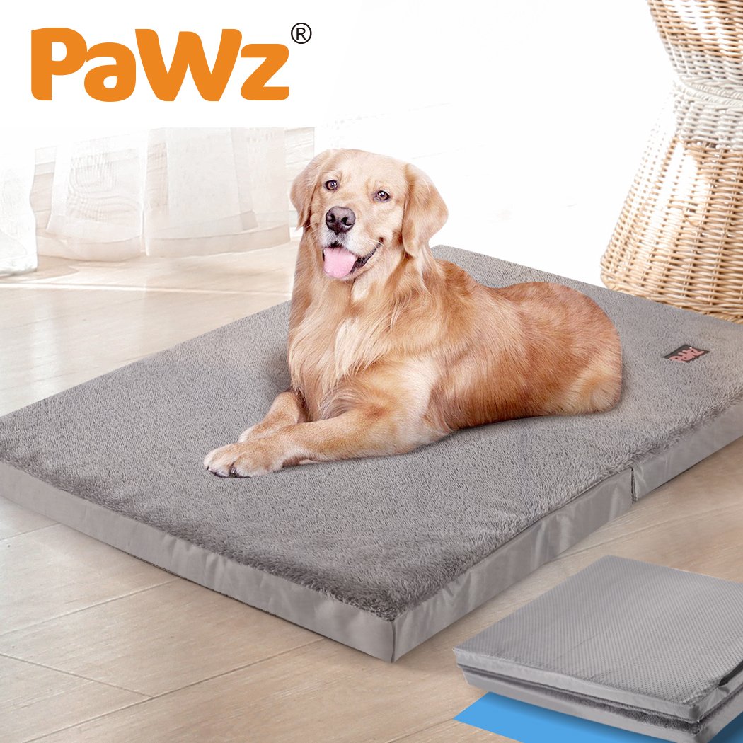 PaWz Foldable Dog Bed in black, featuring a soft plush surface and portable design, ideal for travel and home use.