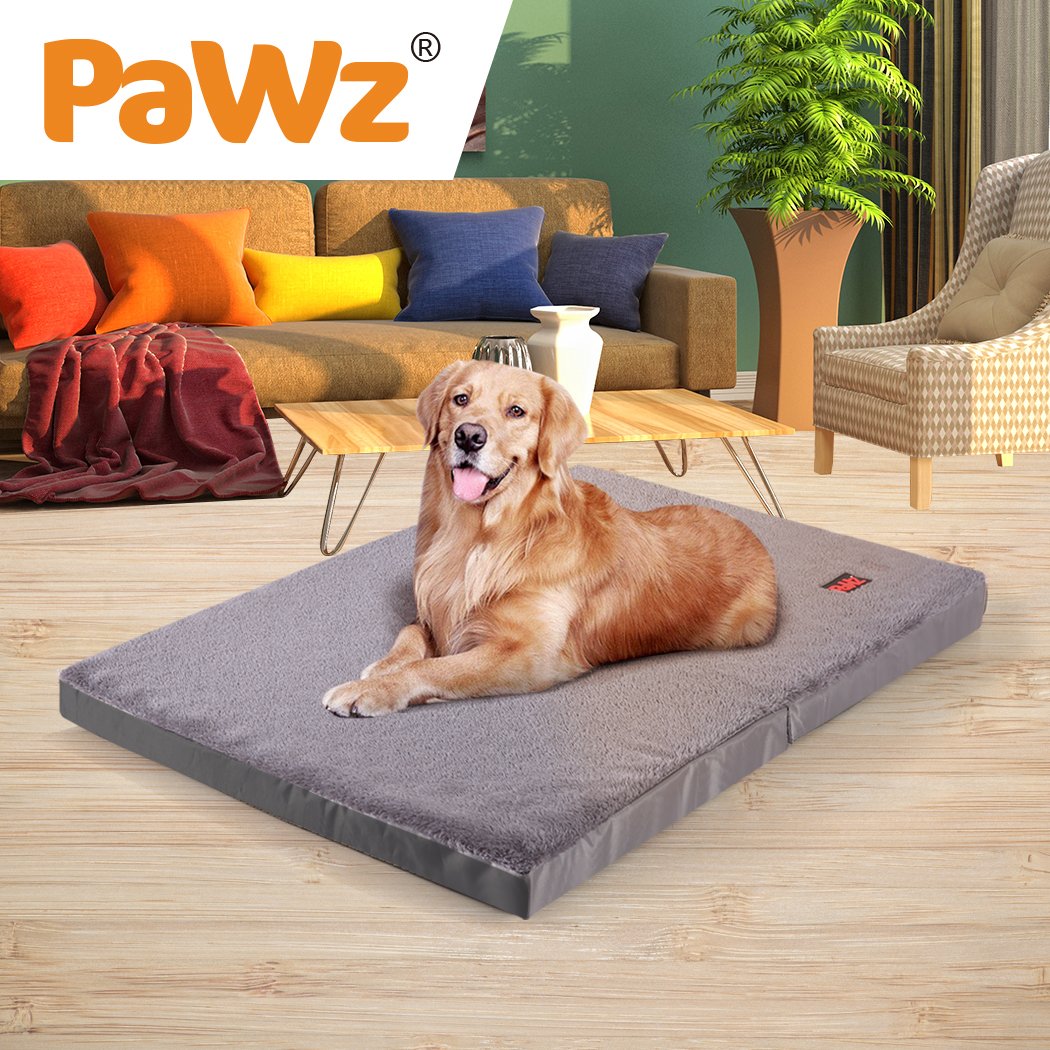 PaWz Foldable Dog Bed in black, featuring a soft plush surface and portable design, ideal for travel and home use.