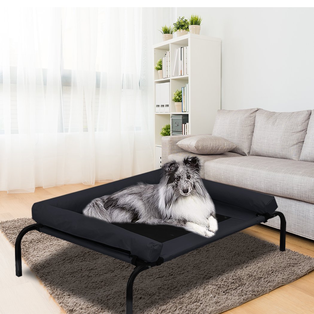 PaWz Pet Bed featuring a heavy-duty steel frame and removable bolster, designed for comfort and durability for dogs and puppies.