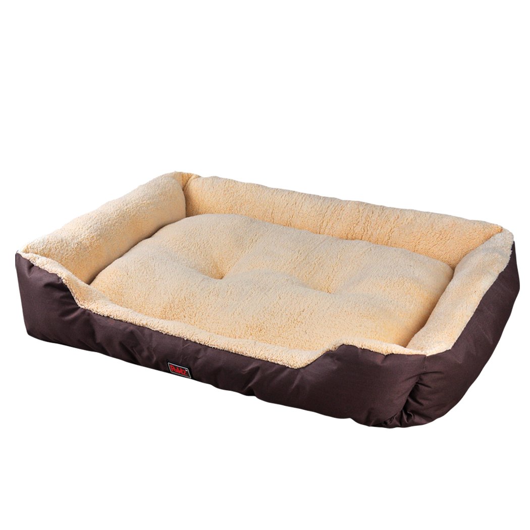 PaWz Pet Bed Mattress in brown color, featuring ultra-soft fleece lining and durable poly-canvas exterior, designed for ultimate pet comfort.