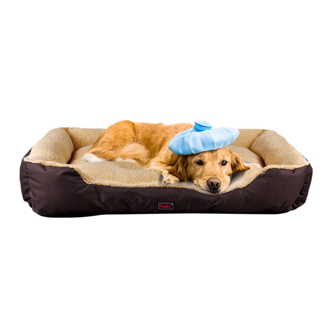 PaWz Pet Bed Mattress in brown color, featuring ultra-soft fleece lining and durable poly-canvas exterior, designed for ultimate pet comfort.