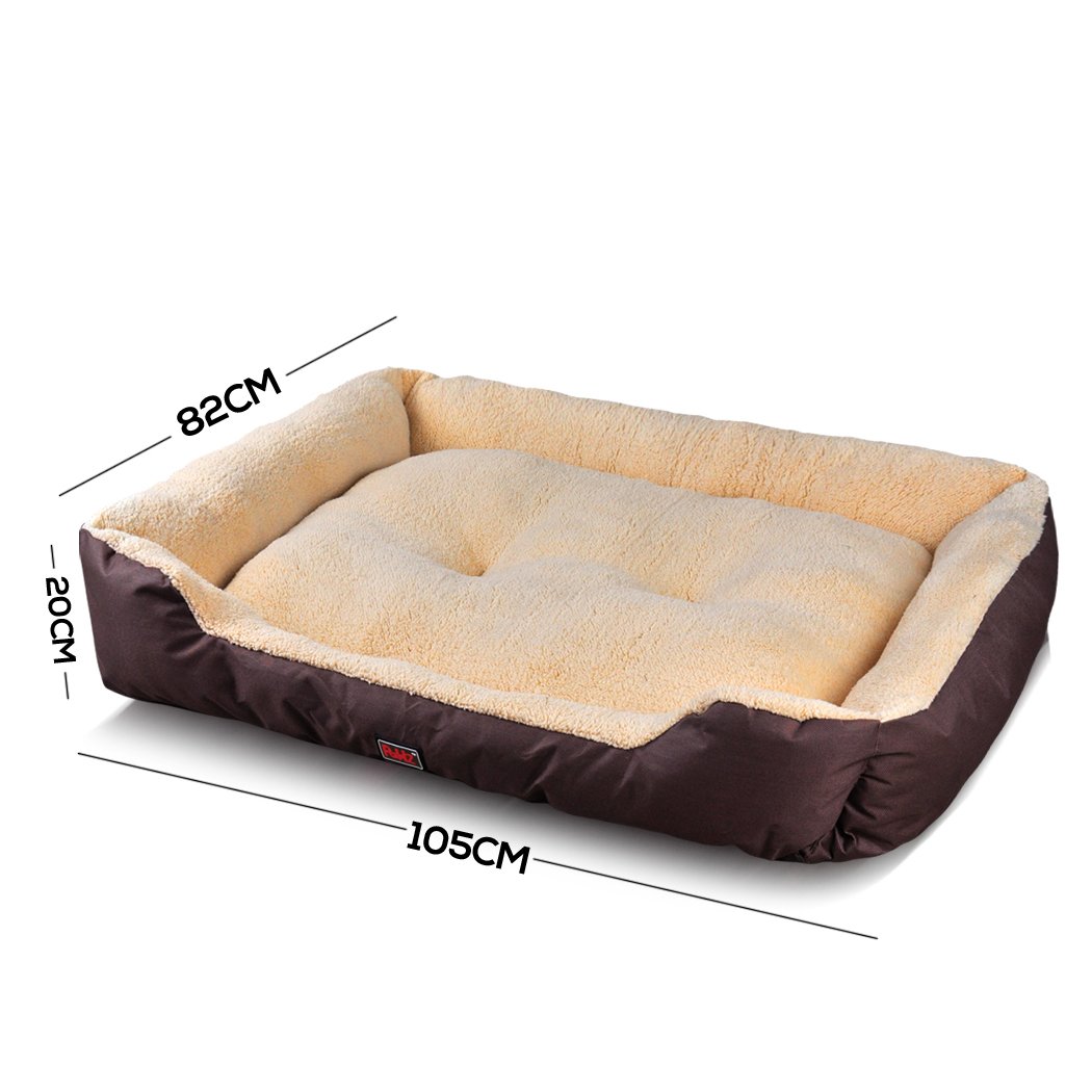 PaWz Pet Bed Mattress in brown color, featuring ultra-soft fleece lining and durable poly-canvas exterior, designed for ultimate pet comfort.