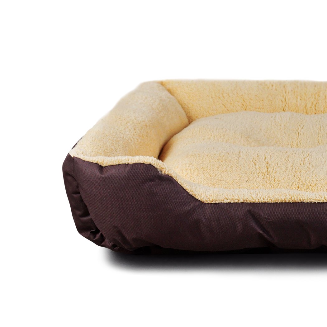 PaWz Pet Bed Mattress in brown color, featuring ultra-soft fleece lining and durable poly-canvas exterior, designed for ultimate pet comfort.