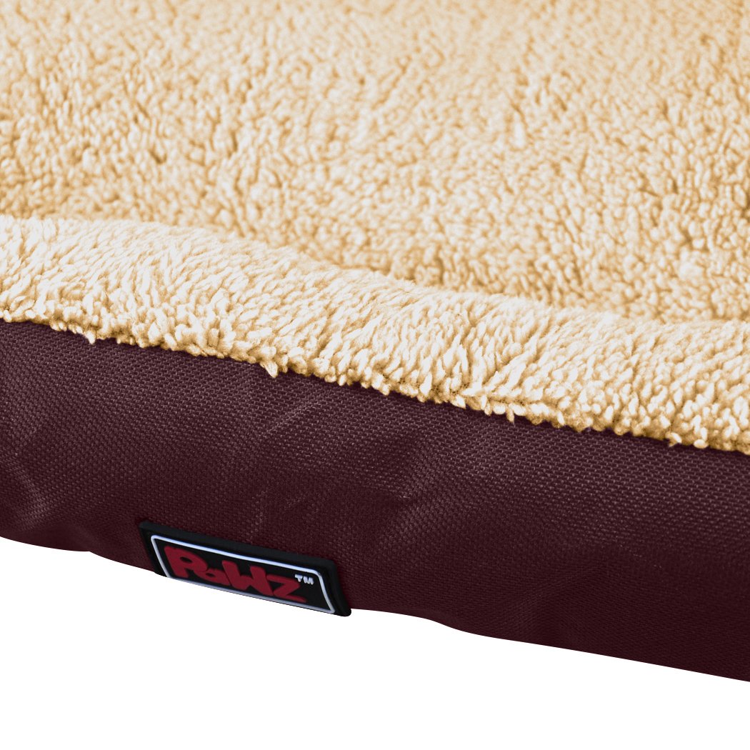 PaWz Pet Bed Mattress in brown color, featuring ultra-soft fleece lining and durable poly-canvas exterior, designed for ultimate pet comfort.