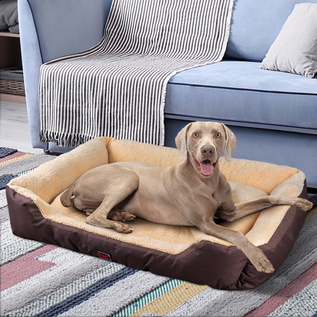 PaWz Pet Bed Mattress in brown color, featuring ultra-soft fleece lining and durable poly-canvas exterior, designed for ultimate pet comfort.