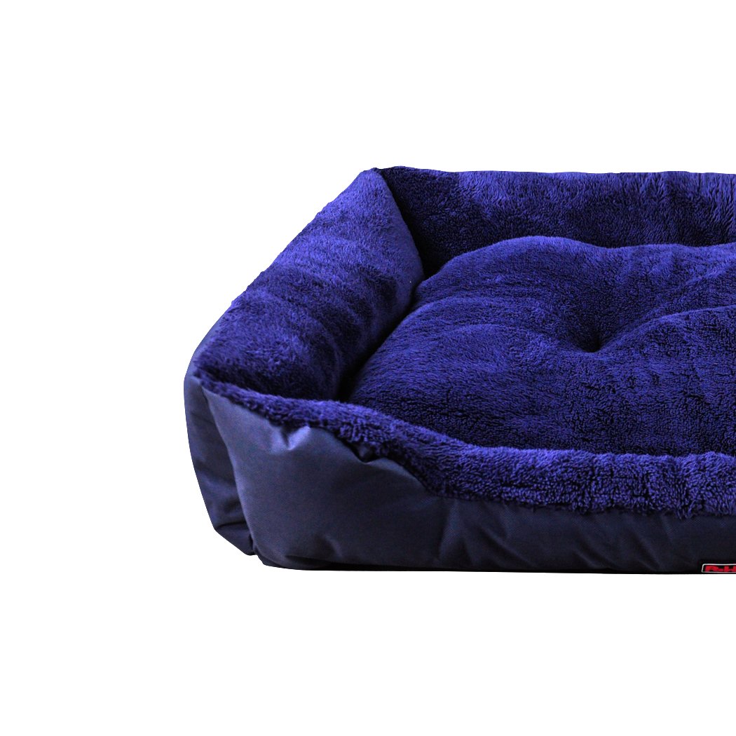 PaWz Pet Bed Mattress in blue, featuring ultra-soft fleece lining and durable poly-canvas exterior, designed for dogs and cats.