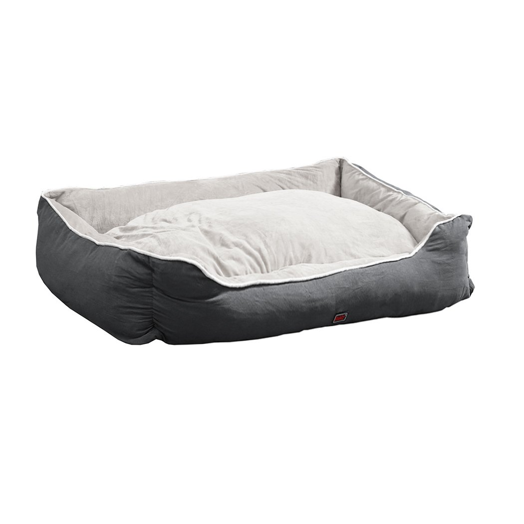 PaWz Pet Bed Mattress in grey, featuring soft, plush fabric and cuddler design for dogs and cats.