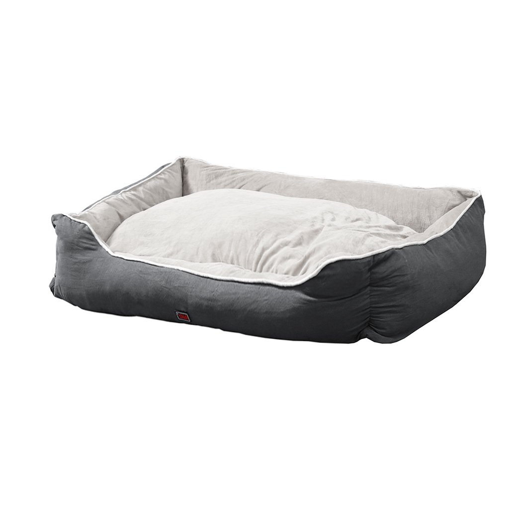 PaWz Pet Bed Mattress in grey, featuring soft, plush fabric and cuddler design for dogs and cats.