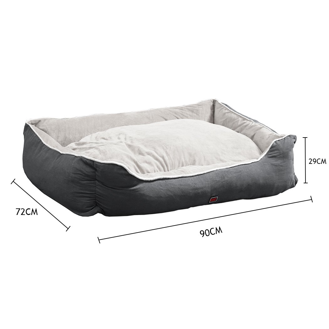 PaWz Pet Bed Mattress in grey, featuring soft, plush fabric and cuddler design for dogs and cats.