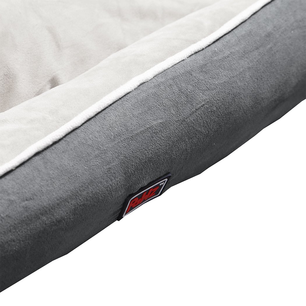 PaWz Pet Bed Mattress in grey, featuring soft, plush fabric and cuddler design for dogs and cats.