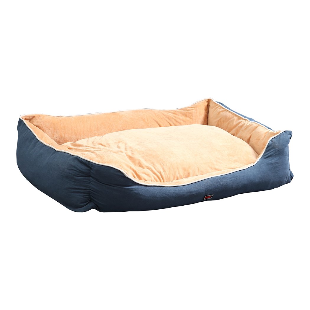 PaWz Pet Bed Mattress in blue, featuring soft cotton and fleece material, designed for dogs and cats with a cuddler design for added comfort.